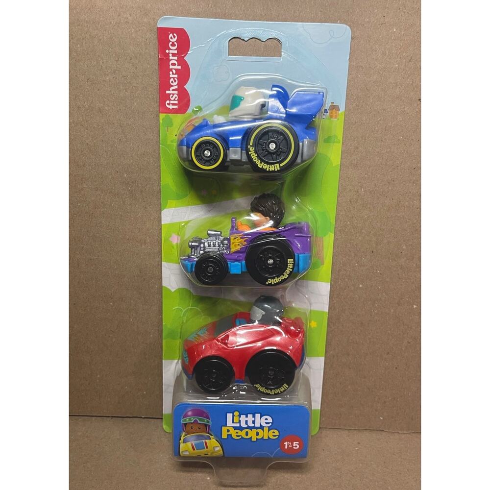 Fisher Price Little People Wheelies 3 Pack Cars PlaySet NIB Brand New Sealed‎